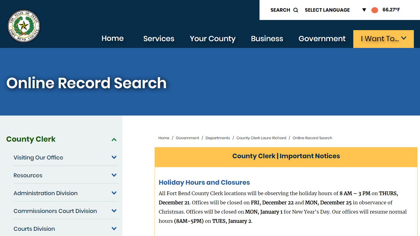 Online Record Search | Fort Bend County